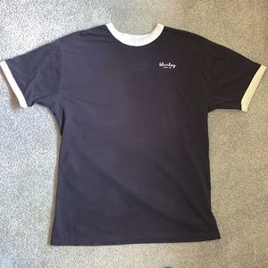 Hurley Black White Ringer Tee Nike DRIFIT - Size M